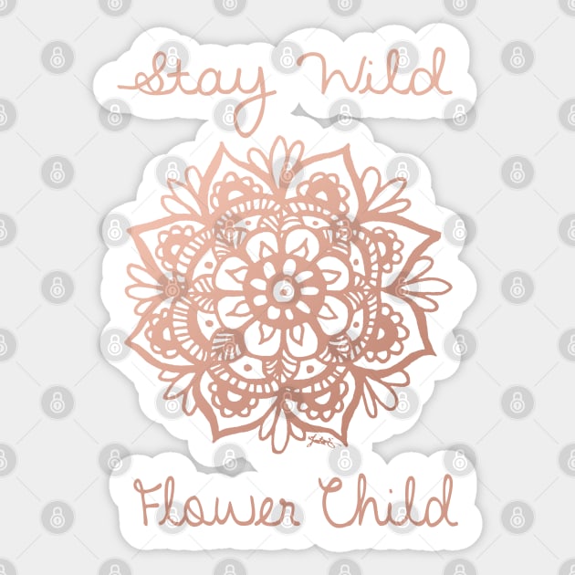 Stay Wild Flower Child Mandala Sticker by julieerindesigns